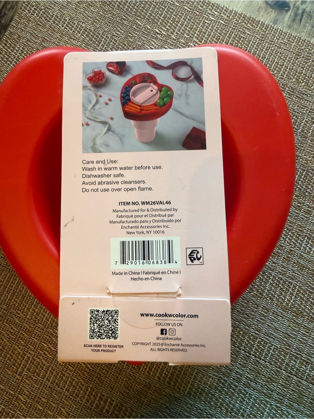 CWC Cook With Color Heart Snack Tray in Red - Picture 2 of 3